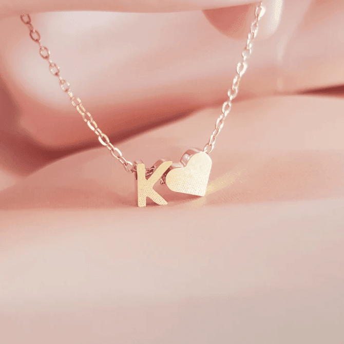 initial heart necklace