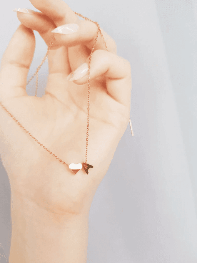 letter heart necklaces
