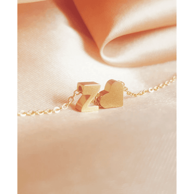 tiny heart initial necklaces