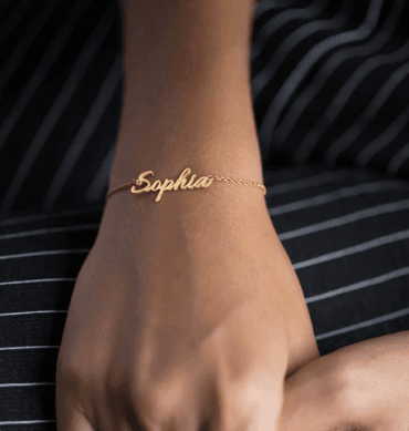 18k gold name bracelets