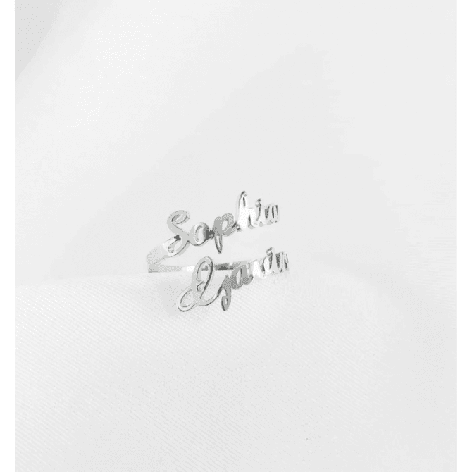 customized name ring silver