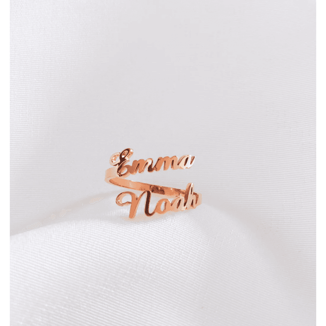 custom 2 name rings